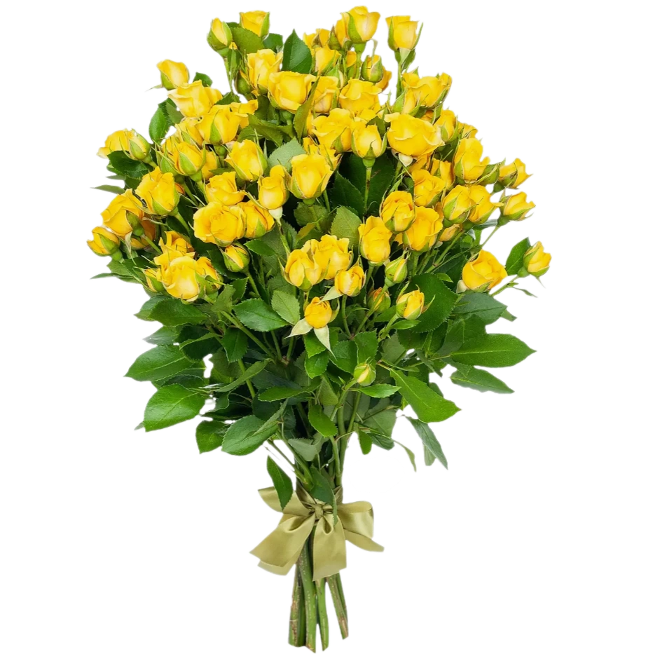 Кустовые желтые розы