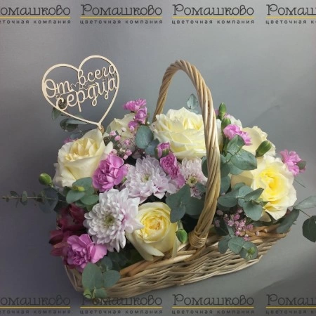 Корзина с цветами «Королева ангелов» за 10 880 - «Ромашково» в Красноярске