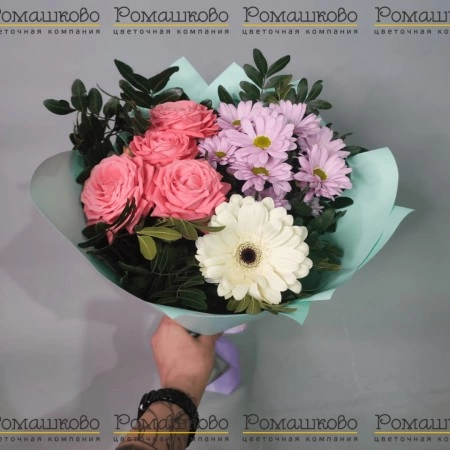 Букет из гербер «Ласковые облака» за 2 190 - «Ромашково» в Красноярске