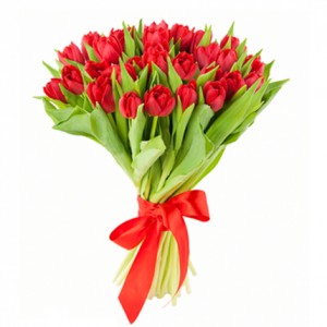 Превью Букет из тюльпанов «Lady in red»