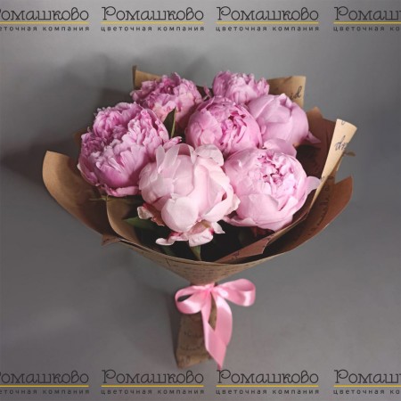 Букет из 7 розовых пионов за 4 560 - «Ромашково» в Красноярске