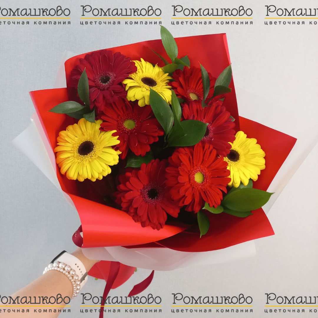 Букет из гербер «Улыбка радуги»