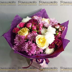 Превью Букет из хризантем «Любовь и дружба»