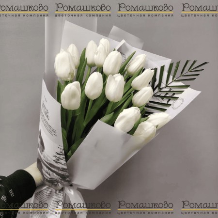 Букет из тюльпанов «Белоснежка»