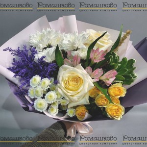 Превью Букет из хризантем «Альпийские луга»