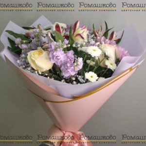 Превью Букет из хризантем «Альпийские луга»