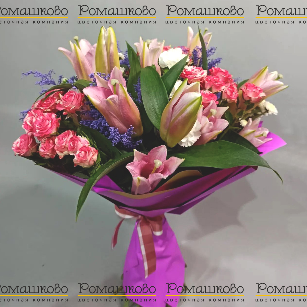 Букет из лилий «Коралловый риф»