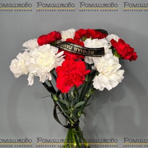 Превью Букет из гвоздик «Вечная память»