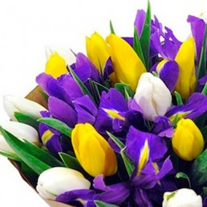 Превью Букет из тюльпанов «Калейдоскоп»