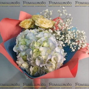 Превью Букет из гортензий «Глубокое синее море»