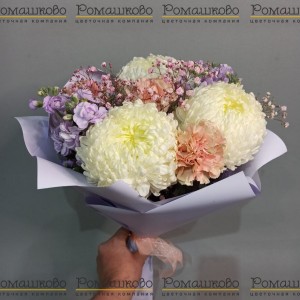 Превью Букет из хризантем «Гармония мира»