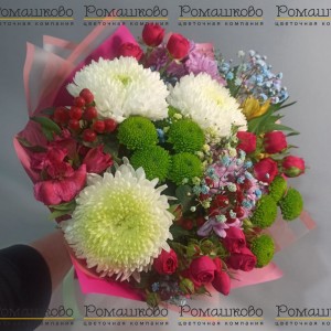 Превью Букет из хризантем «Слова восторга»