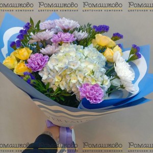 Превью Букет из гортензий «Голубое небо»