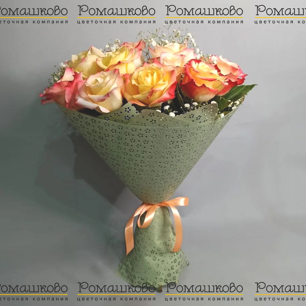 Букет из розы «Румяная заря»