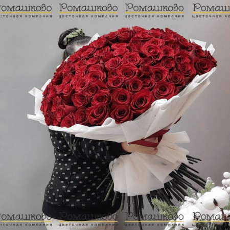 Букет из розы «Миллион алых роз» за 46 000 - «Ромашково» в Красноярске