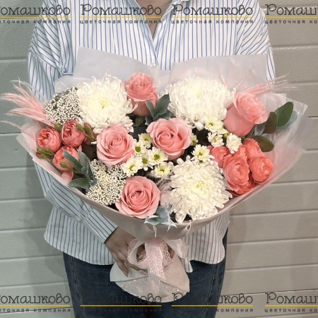 Букет из роз «Взбитые сливки»