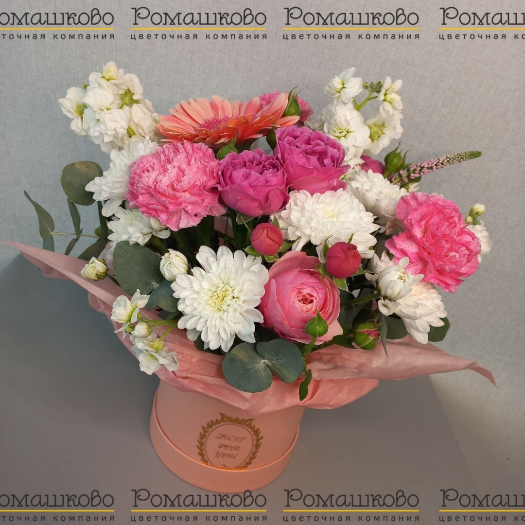 Шляпная коробка с цветами «Прекрасное далеко»