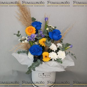 Превью Шляпная коробка с цветами «Элегантность»