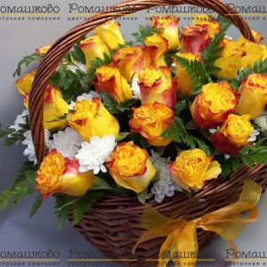 Превью Корзина с цветами «Ангел хранитель»