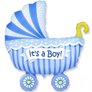 Превью Воздушный шар «Коляска Это мальчик»