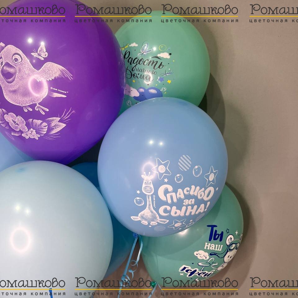 Букет из 9 воздушных шаров с гелием
