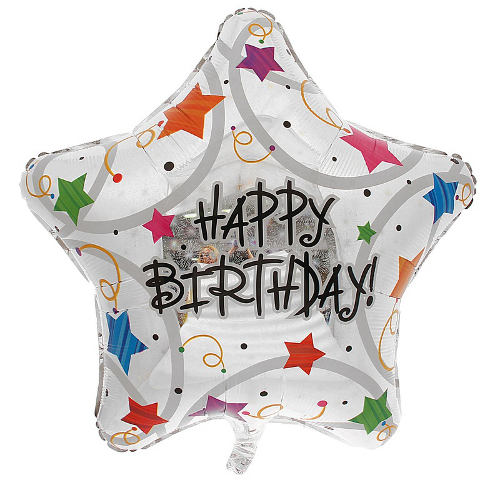 Воздушный шар «Звезда Happy Birthday»