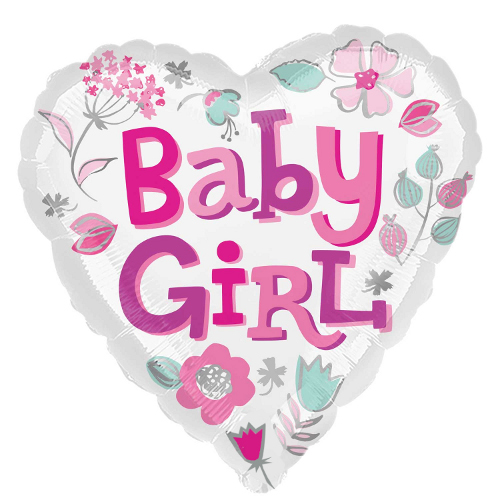 Воздушный шар «Baby Girl сердечко»