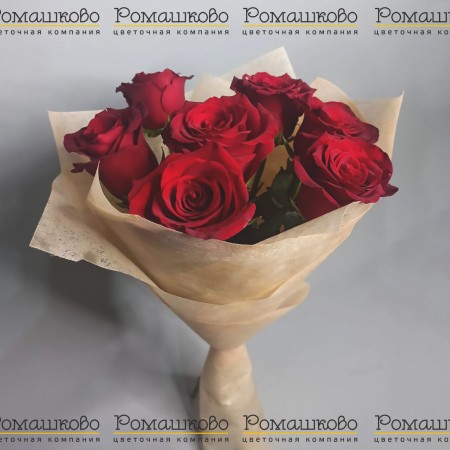 Букет из семи красных роз за 2 250 - «Ромашково» в Красноярске