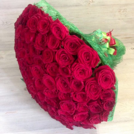Букет из 101 красной розы (50см) за 26 750 - «Ромашково» в Красноярске