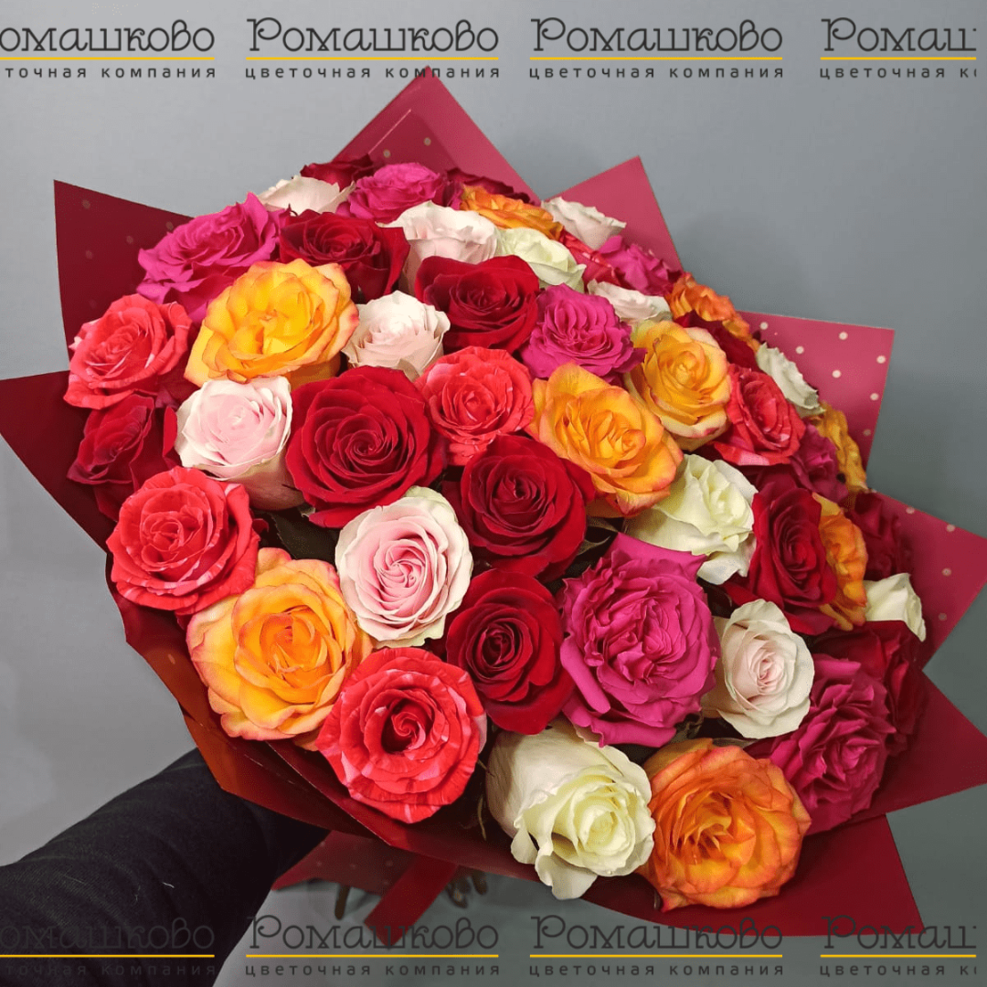 Букет микс из 51 розы (70 см)