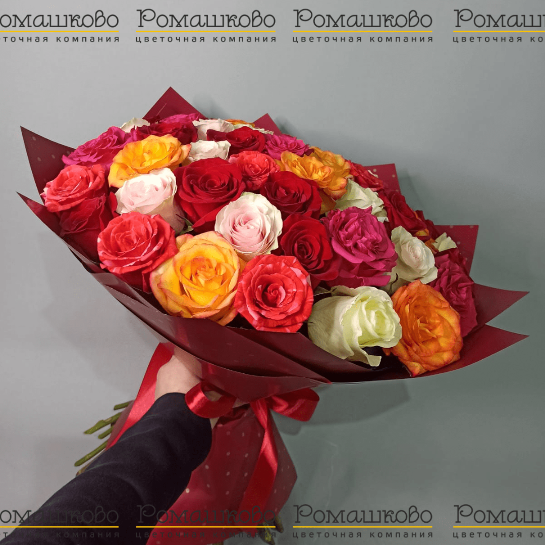 Букет микс из 51 розы (70 см)