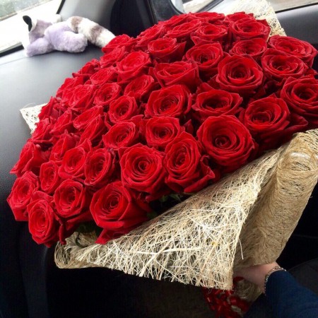Букет из 51 красной розы (70 см) за 15 750 - «Ромашково» в Красноярске