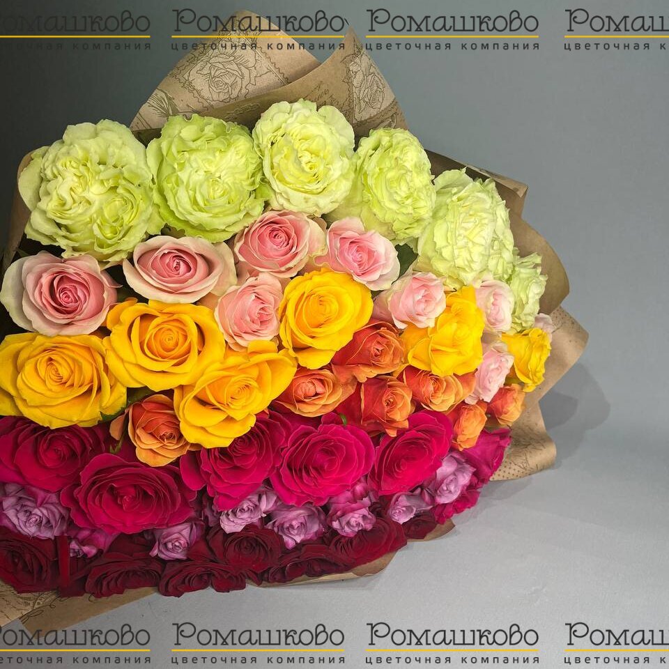 Букет МИКС из 51 розы (60 см)