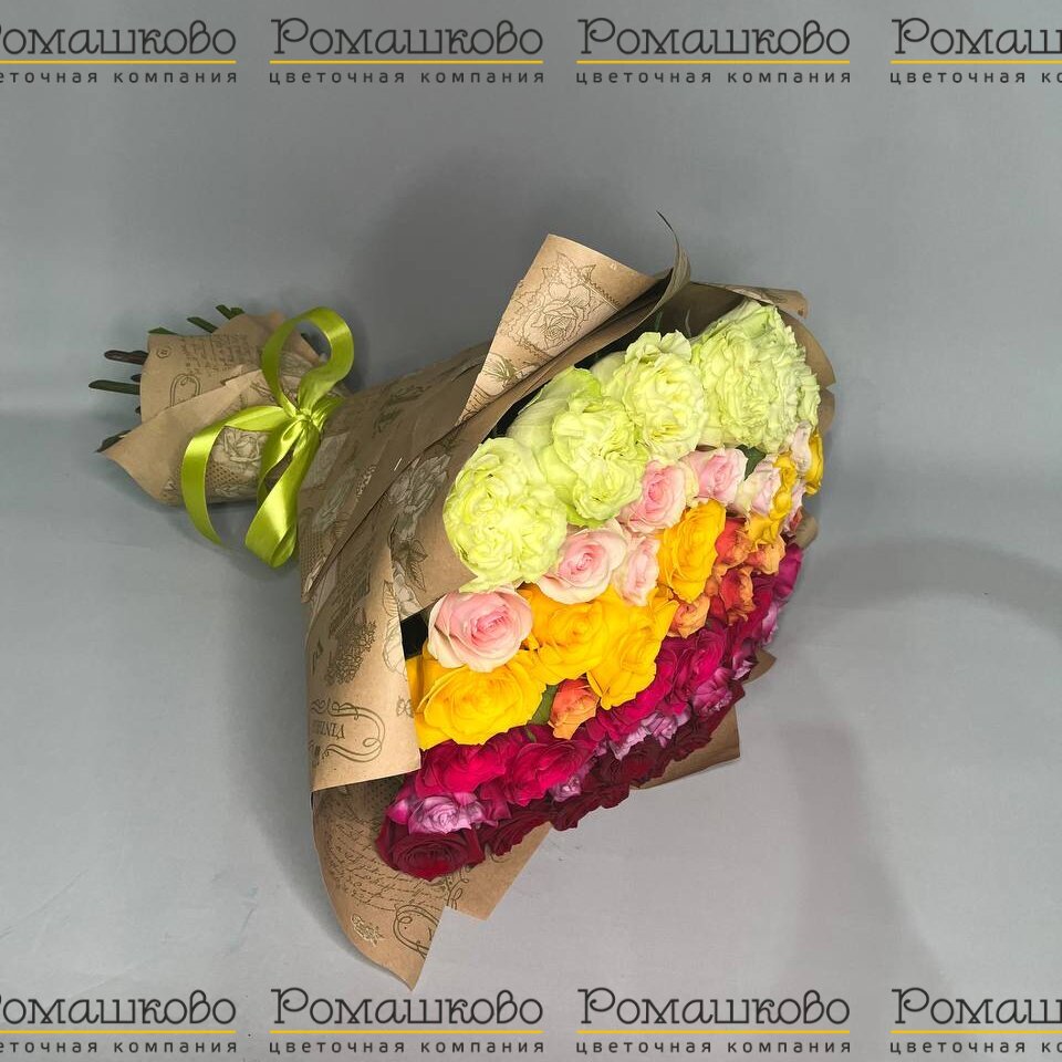 Букет МИКС из 51 розы (60 см)