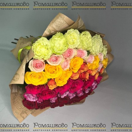 Букет МИКС из 51 розы (60 см) за 15 360 - «Ромашково» в Красноярске