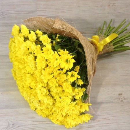 Букет из 15 желтых кустовых хризантем за 4 300 - «Ромашково» в Красноярске