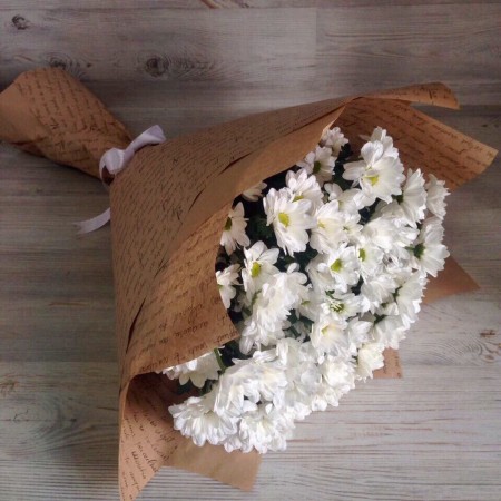 Букет из 15 белых кустовых хризантем за 4 300 - «Ромашково» в Красноярске