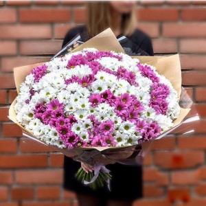 Превью Букет из 35 кустовых хризантем