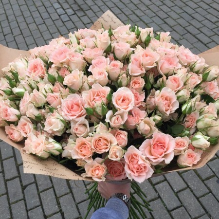 39 нежно-розовых кустовых роз за 14 150 - «Ромашково» в Красноярске