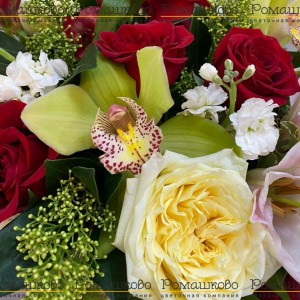 Превью Шляпная коробка цветов «Жемчужина красоты»