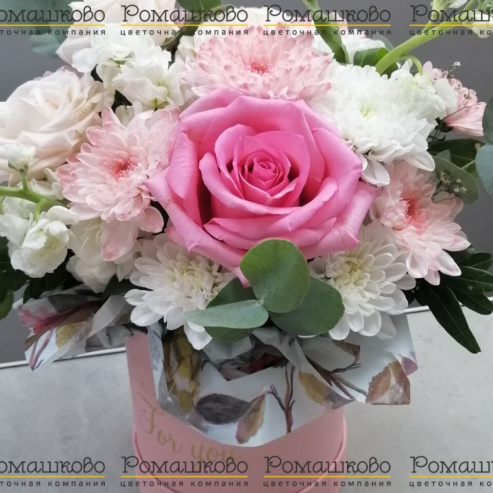 Шляпная коробка цветов «Летний вечер»