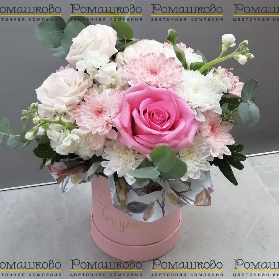 Шляпная коробка цветов «Летний вечер»