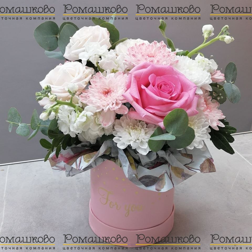 Шляпная коробка цветов «Летний вечер»