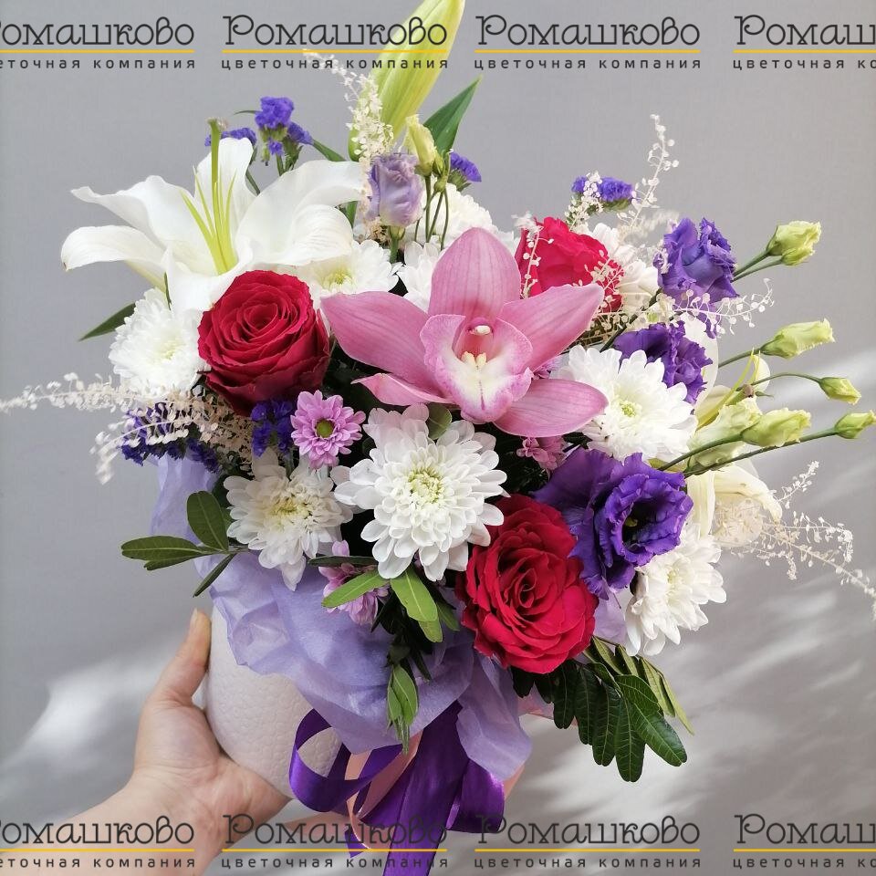 Шляпная коробка цветов «Пленительный аромат»