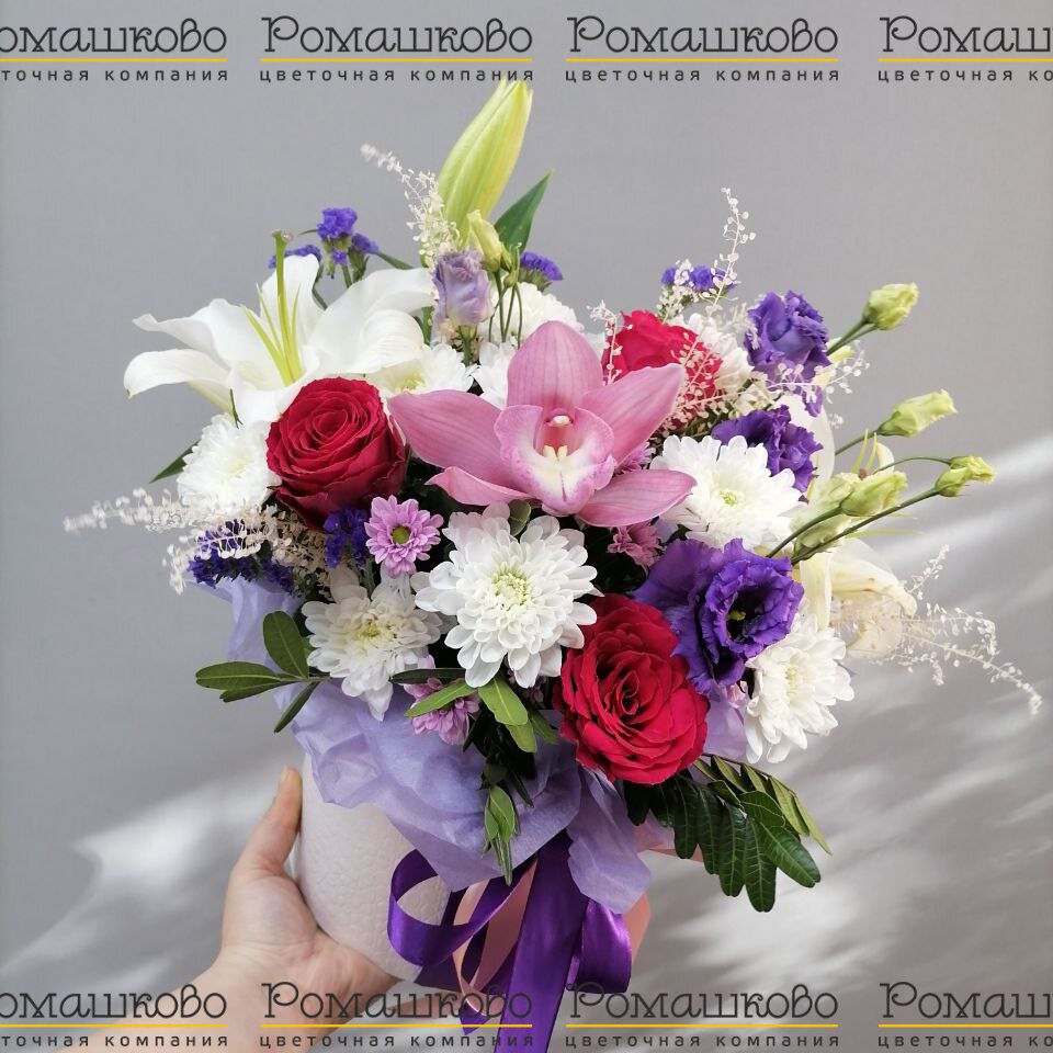 Шляпная коробка цветов «Пленительный аромат»