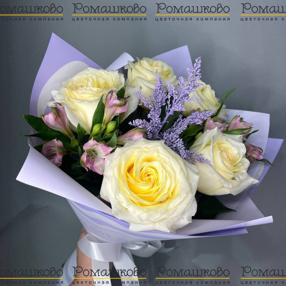 Букет из роз «Зефирка»