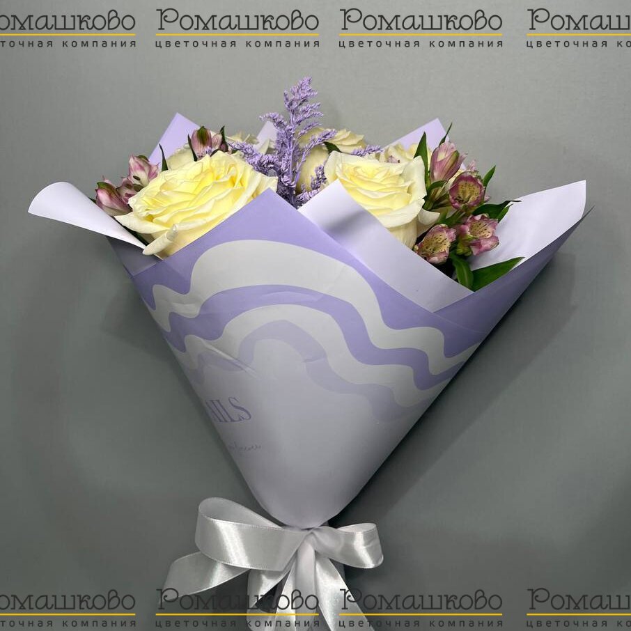 Букет из роз «Зефирка»