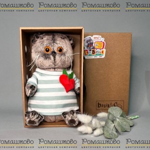 Превью Кот Басик  с сердцем из фетра