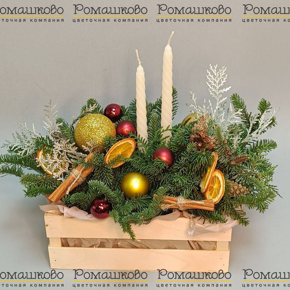 Новогодняя композиции с апельсинами