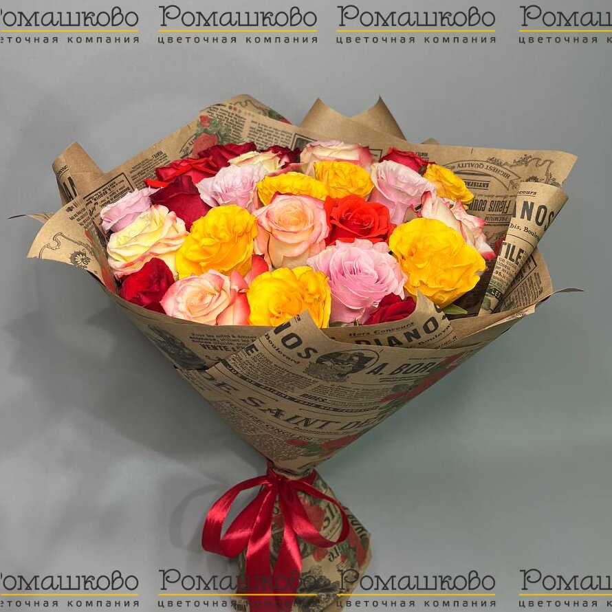 Букет из 25 роз микс